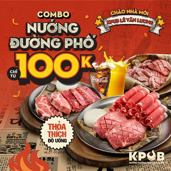 K-Pub Lê Văn Lương tặng buffet đồ uống và coupon 100K
