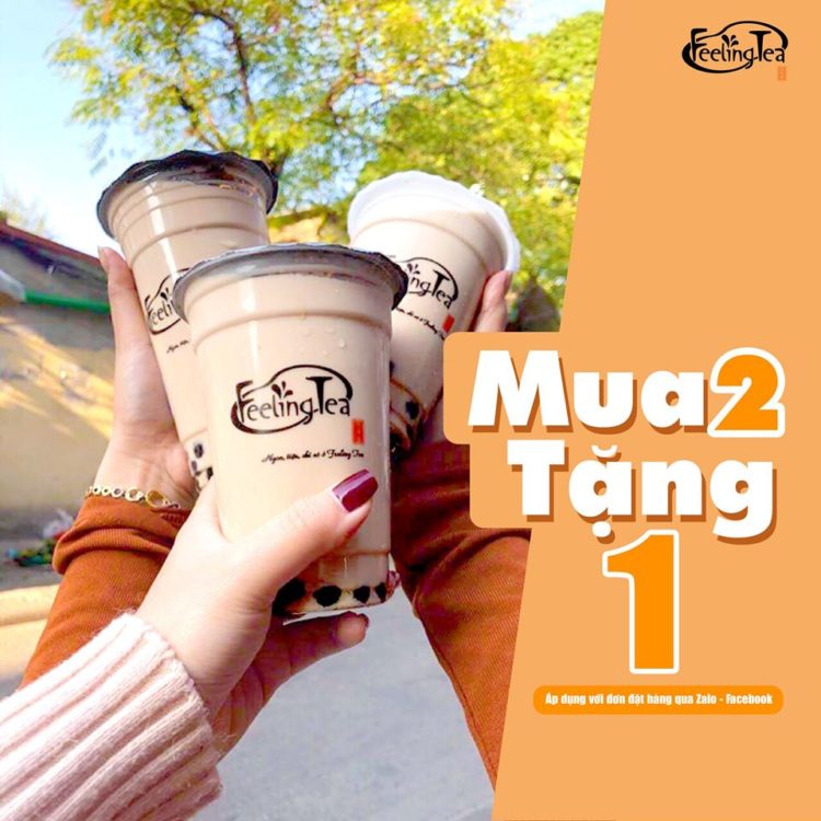 Uống Feeling Tea thả ga với ưu đãi mua 2 tặng 1