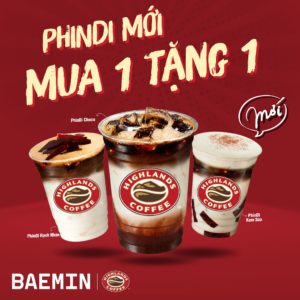 highlands khuyến mãi mua 1 tặng 1 baemin