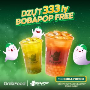 bobapop miễn phí grab food