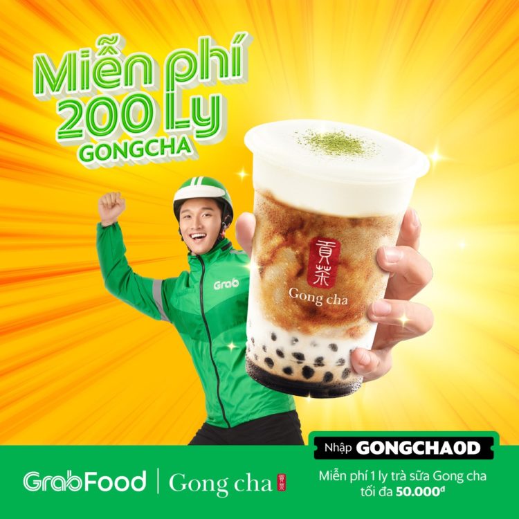 khuyến mãi miễn phí gongcha grabfood